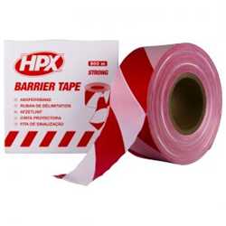 BARR.TAPE 70MM X 500M WIT/ROOD