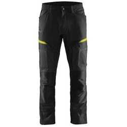 Pantalon maintenance +stretch_C44_Noir/Jaune fluo_65% polyes