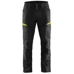 Pantalon maintenance +stretch_C46_Noir/Jaune fluo_65% polyes