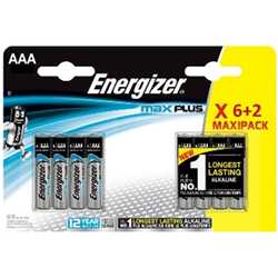 PILE ENERGIZER MAX  LR03 AAA BL6+2 PROMO