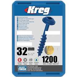 Vis à trous de poche Kreg 32 mm Blue-Kote™ Maxi-Loc, Filetage épai, 1200