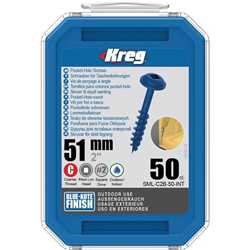 Vis à trous de poche Kreg 51 mm Blue-Kote™ Maxi-Loc, Filetage épai, 50