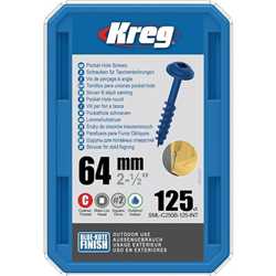 Vis à trous de poche Kreg 64 mm Blue-Kote™ Maxi-Loc, Filetage épai, 125