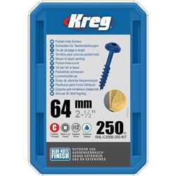 Vis à trous de poche Kreg 64 mm Blue-Kote™ Maxi-Loc, Filetage épai, 250