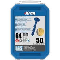 Vis à trous de poche Kreg 64 mm Blue-Kote™ Maxi-Loc, Filetage épai, 50