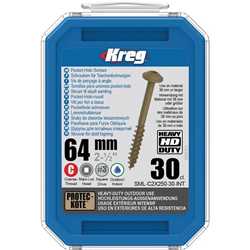 Vis à trous de poche Kreg HD 64 mm Protec-Kote™ Maxi-Loc, Filetage épai, 30